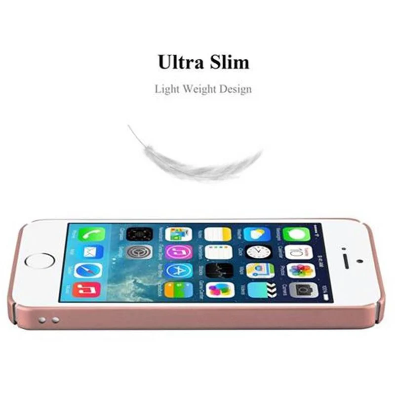 Cadorabo Hülle kompatibel mit Apple iPhone 5 / 5S / SE 2016 Hard Case Schutzhülle in Metall Optik gegen Kratzer und Stöße