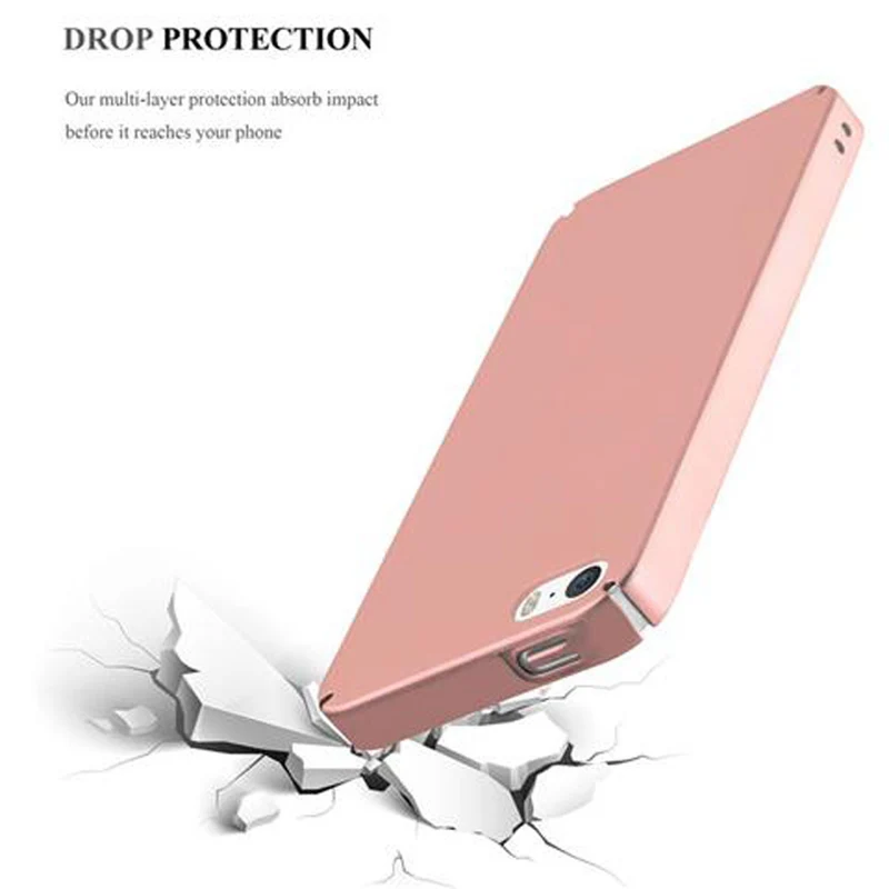 Cadorabo Hülle kompatibel mit Apple iPhone 5 / 5S / SE 2016 Hard Case Schutzhülle in Metall Optik gegen Kratzer und Stöße