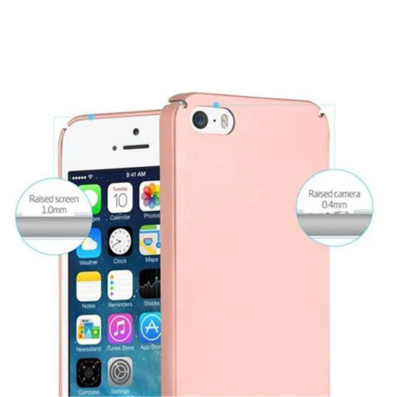 Cadorabo Hülle kompatibel mit Apple iPhone 5 / 5S / SE 2016 Hard Case Schutzhülle in Metall Optik gegen Kratzer und Stöße