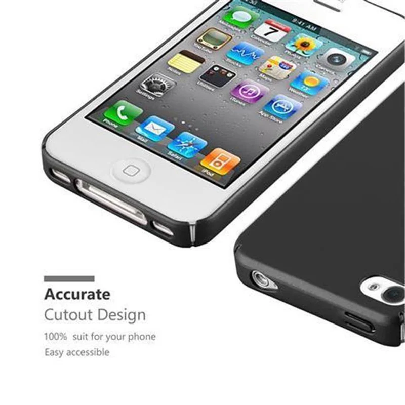Cadorabo Hülle kompatibel mit Apple iPhone 4 / 4S Hard Case Schutzhülle in Metall Optik gegen Kratzer und Stöße