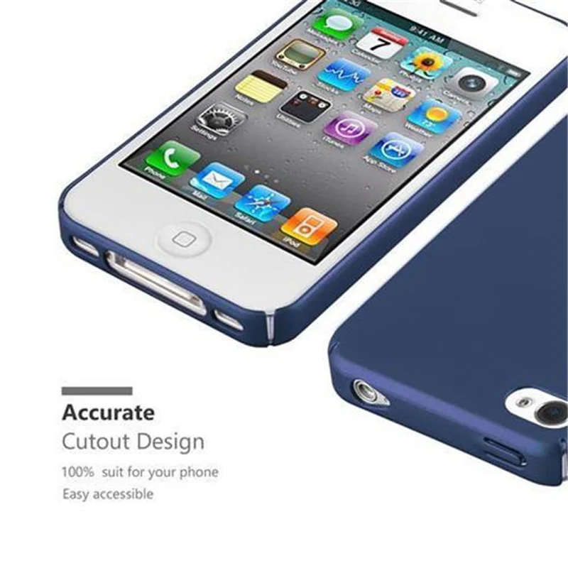 Cadorabo Hülle kompatibel mit Apple iPhone 4 / 4S Hard Case Schutzhülle in Metall Optik gegen Kratzer und Stöße