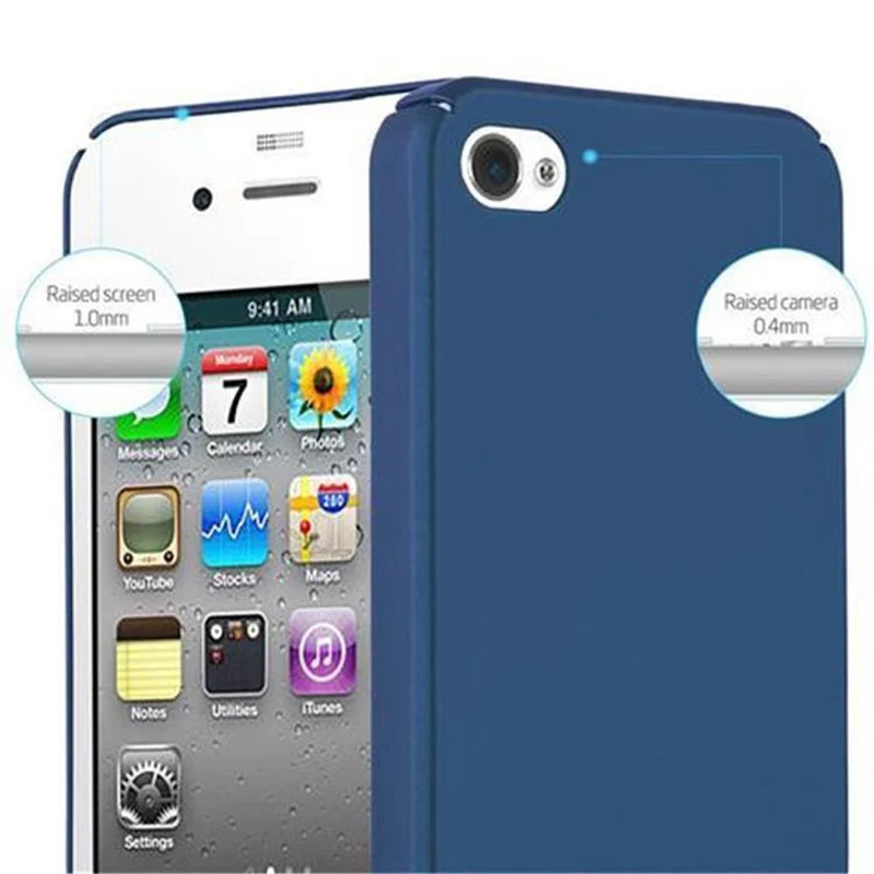 Cadorabo Hülle kompatibel mit Apple iPhone 4 / 4S Hard Case Schutzhülle in Metall Optik gegen Kratzer und Stöße