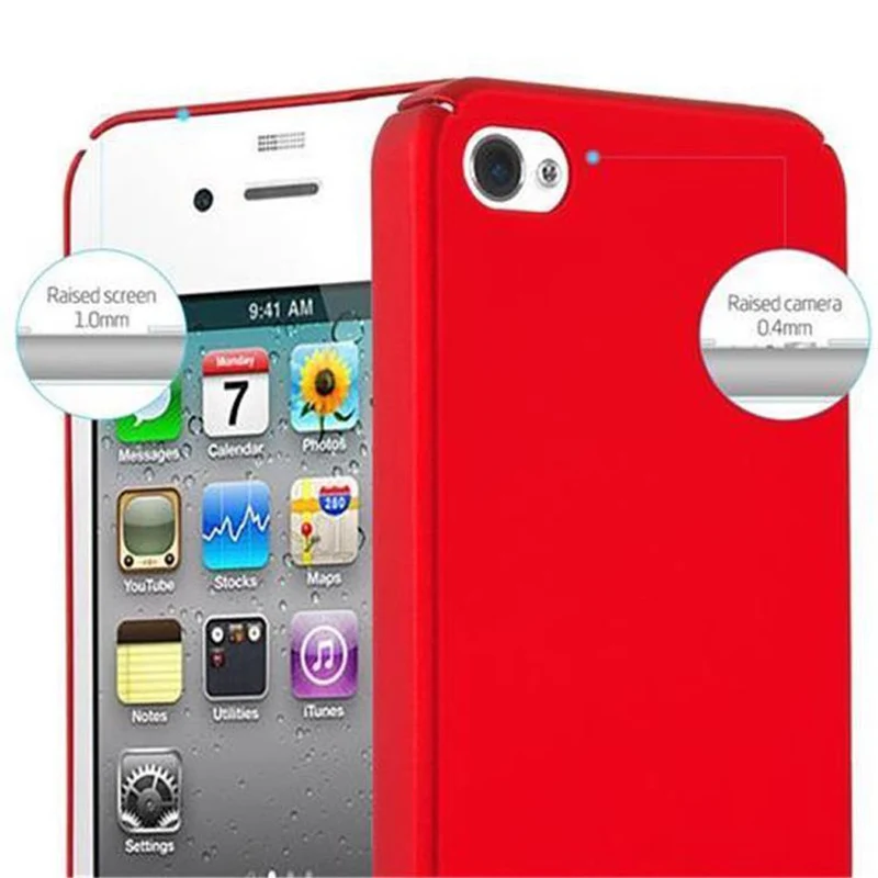 Cadorabo Hülle kompatibel mit Apple iPhone 4 / 4S Hard Case Schutzhülle in Metall Optik gegen Kratzer und Stöße