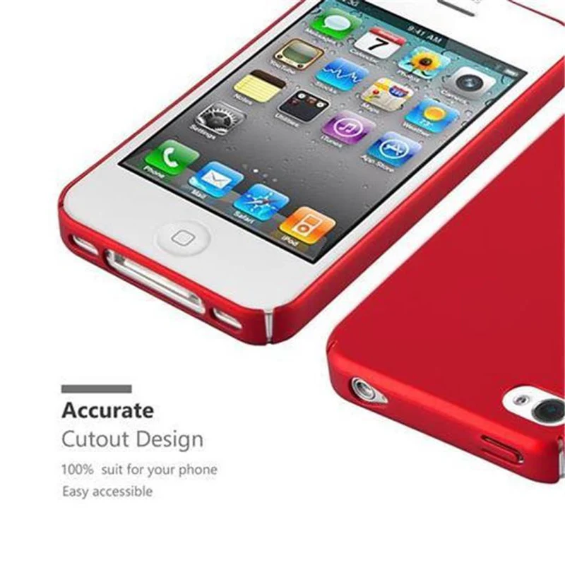 Cadorabo Hülle kompatibel mit Apple iPhone 4 / 4S Hard Case Schutzhülle in Metall Optik gegen Kratzer und Stöße