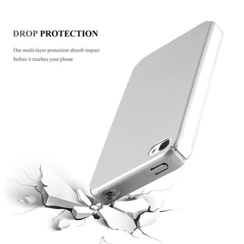 Cadorabo Hülle kompatibel mit Apple iPhone 4 / 4S Hard Case Schutzhülle in Metall Optik gegen Kratzer und Stöße