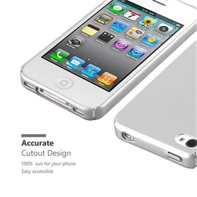 Cadorabo Hülle kompatibel mit Apple iPhone 4 / 4S Hard Case Schutzhülle in Metall Optik gegen Kratzer und Stöße
