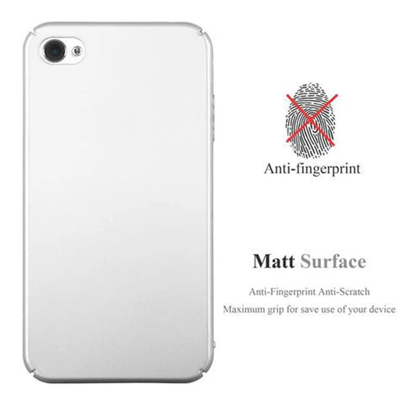 Cadorabo Hülle kompatibel mit Apple iPhone 4 / 4S Hard Case Schutzhülle in Metall Optik gegen Kratzer und Stöße
