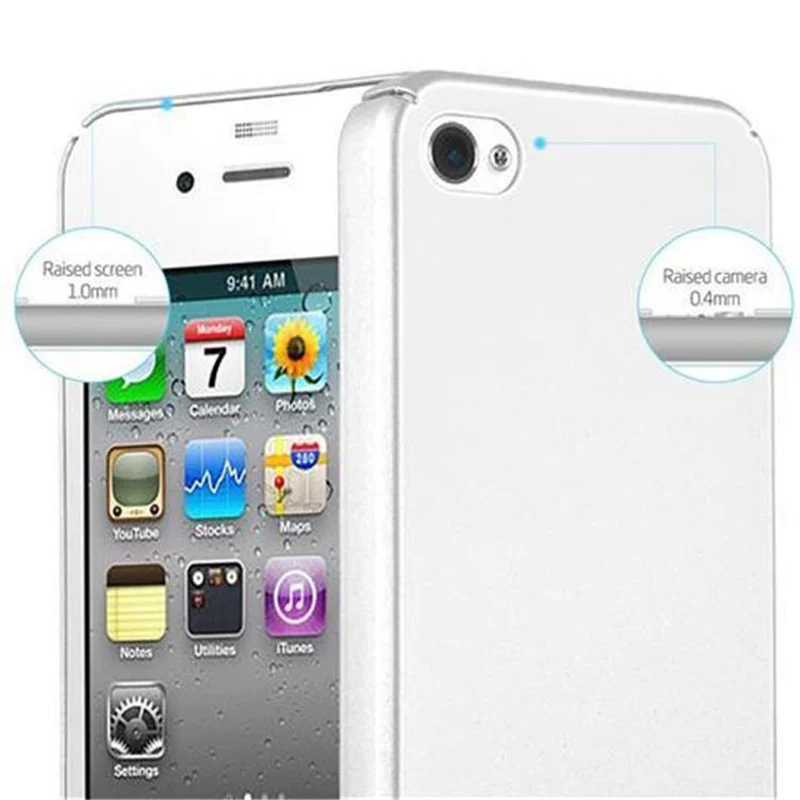 Cadorabo Hülle kompatibel mit Apple iPhone 4 / 4S Hard Case Schutzhülle in Metall Optik gegen Kratzer und Stöße