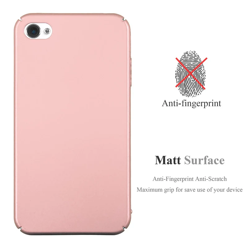Cadorabo Hülle kompatibel mit Apple iPhone 4 / 4S Hard Case Schutzhülle in Metall Optik gegen Kratzer und Stöße