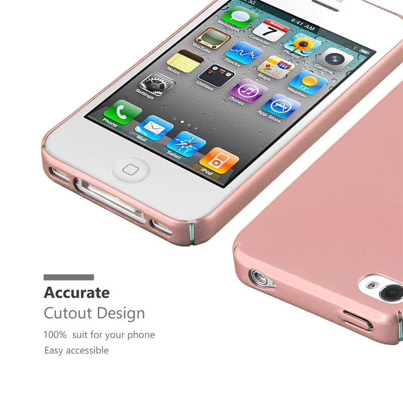 Cadorabo Hülle kompatibel mit Apple iPhone 4 / 4S Hard Case Schutzhülle in Metall Optik gegen Kratzer und Stöße
