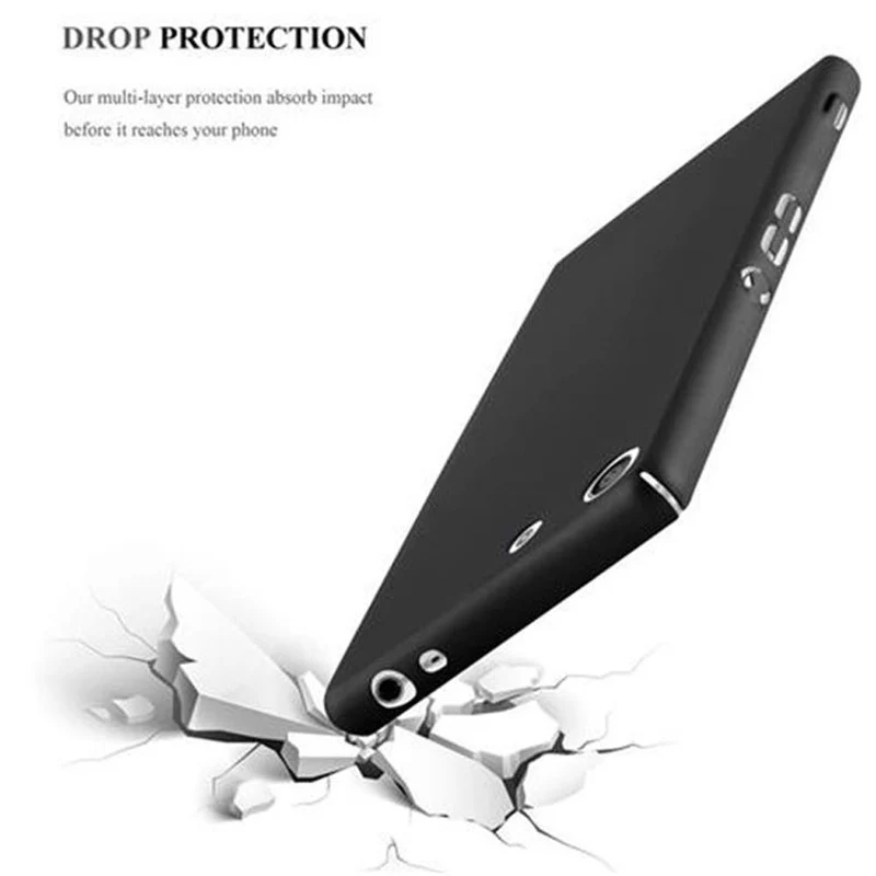 Cadorabo Hülle kompatibel mit Sony Xperia M5 Hard Case Schutzhülle in Metall Optik gegen Kratzer und Stöße