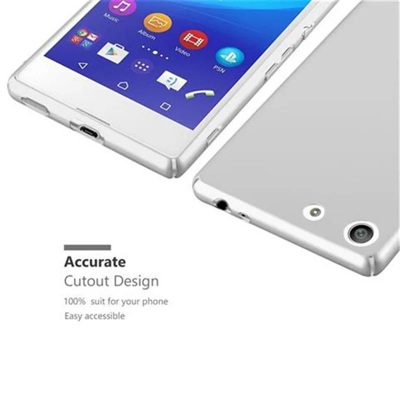 Cadorabo Hülle kompatibel mit Sony Xperia M5 Hard Case Schutzhülle in Metall Optik gegen Kratzer und Stöße