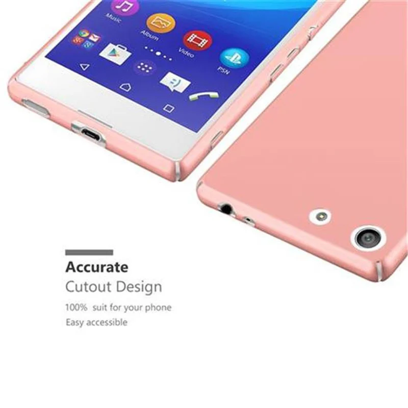 Cadorabo Hülle kompatibel mit Sony Xperia M5 Hard Case Schutzhülle in Metall Optik gegen Kratzer und Stöße