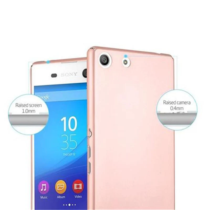 Cadorabo Hülle kompatibel mit Sony Xperia M5 Hard Case Schutzhülle in Metall Optik gegen Kratzer und Stöße