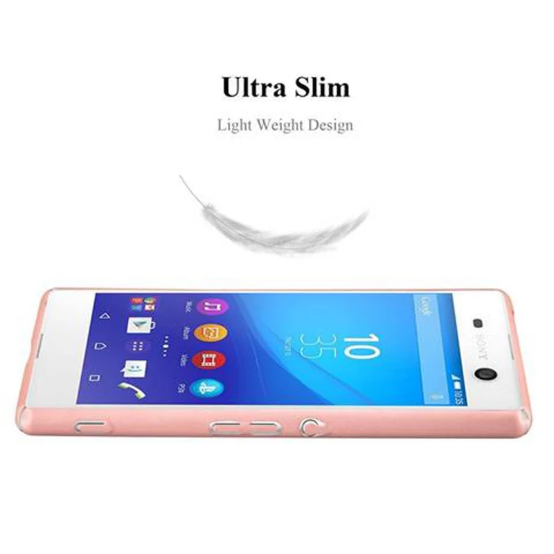 Cadorabo Hülle kompatibel mit Sony Xperia M5 Hard Case Schutzhülle in Metall Optik gegen Kratzer und Stöße
