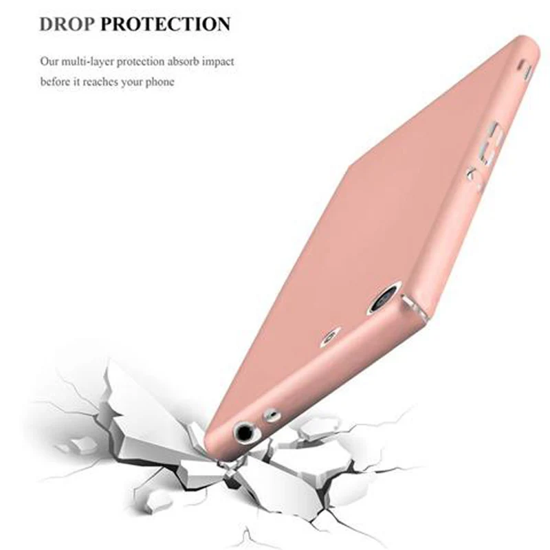 Cadorabo Hülle kompatibel mit Sony Xperia M5 Hard Case Schutzhülle in Metall Optik gegen Kratzer und Stöße