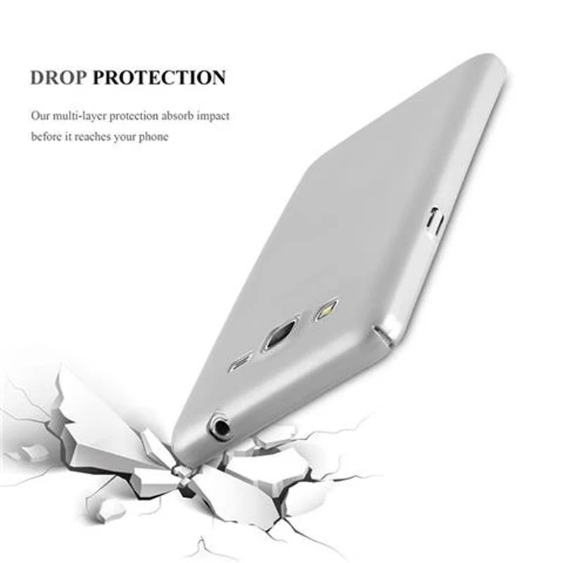 Cadorabo Hülle kompatibel mit Samsung Galaxy GRAND PRIME Hard Case Schutzhülle in Metall Optik gegen Kratzer und Stöße