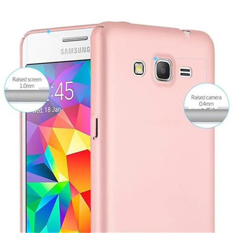 Cadorabo Hülle kompatibel mit Samsung Galaxy GRAND PRIME Hard Case Schutzhülle in Metall Optik gegen Kratzer und Stöße