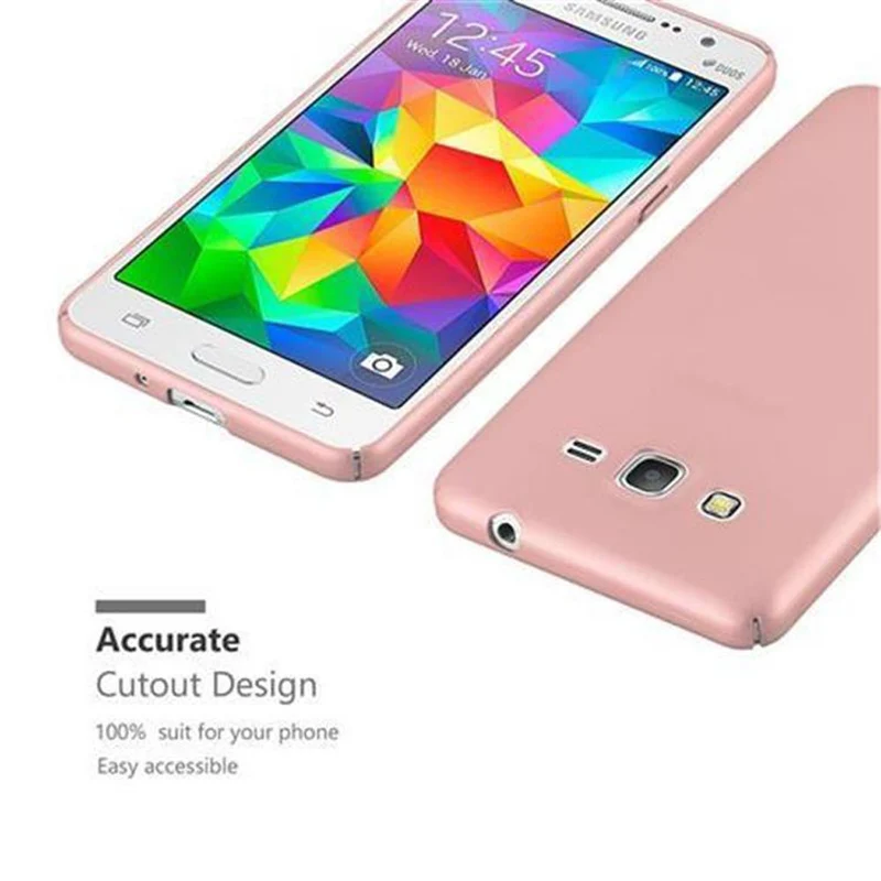 Cadorabo Hülle kompatibel mit Samsung Galaxy GRAND PRIME Hard Case Schutzhülle in Metall Optik gegen Kratzer und Stöße