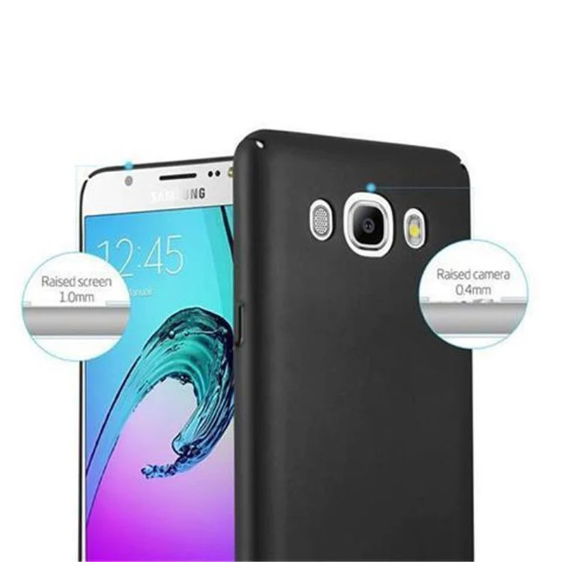 Cadorabo Hülle kompatibel mit Samsung Galaxy J7 2016 Hard Case Schutzhülle in Metall Optik gegen Kratzer und Stöße