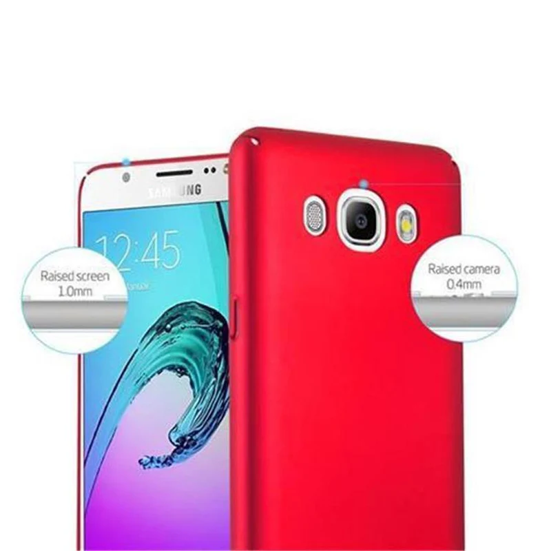Cadorabo Hülle kompatibel mit Samsung Galaxy J7 2016 Hard Case Schutzhülle in Metall Optik gegen Kratzer und Stöße