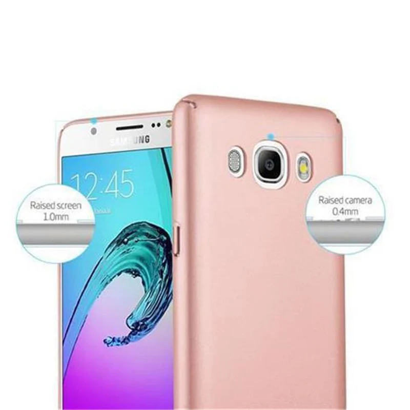 Cadorabo Hülle kompatibel mit Samsung Galaxy J7 2016 Hard Case Schutzhülle in Metall Optik gegen Kratzer und Stöße