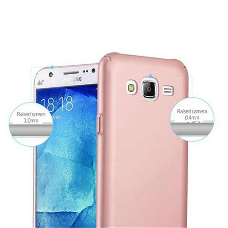 Cadorabo Hülle kompatibel mit Samsung Galaxy J5 2015 Hard Case Schutzhülle in Metall Optik gegen Kratzer und Stöße