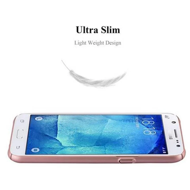 Cadorabo Hülle kompatibel mit Samsung Galaxy J5 2015 Hard Case Schutzhülle in Metall Optik gegen Kratzer und Stöße