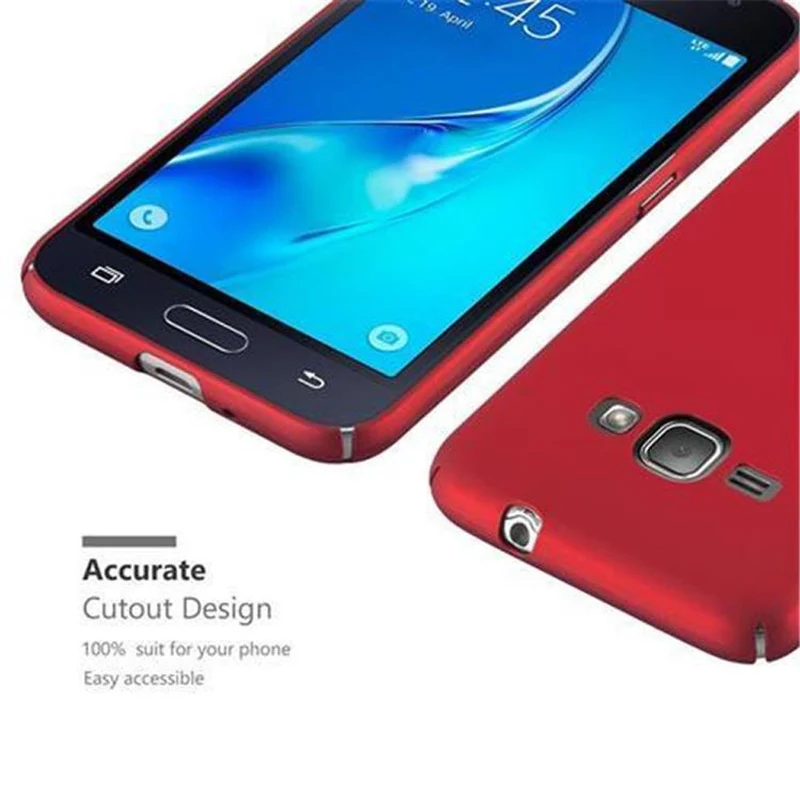 Cadorabo Hülle kompatibel mit Samsung Galaxy J1 2016 Hard Case Schutzhülle in Metall Optik gegen Kratzer und Stöße