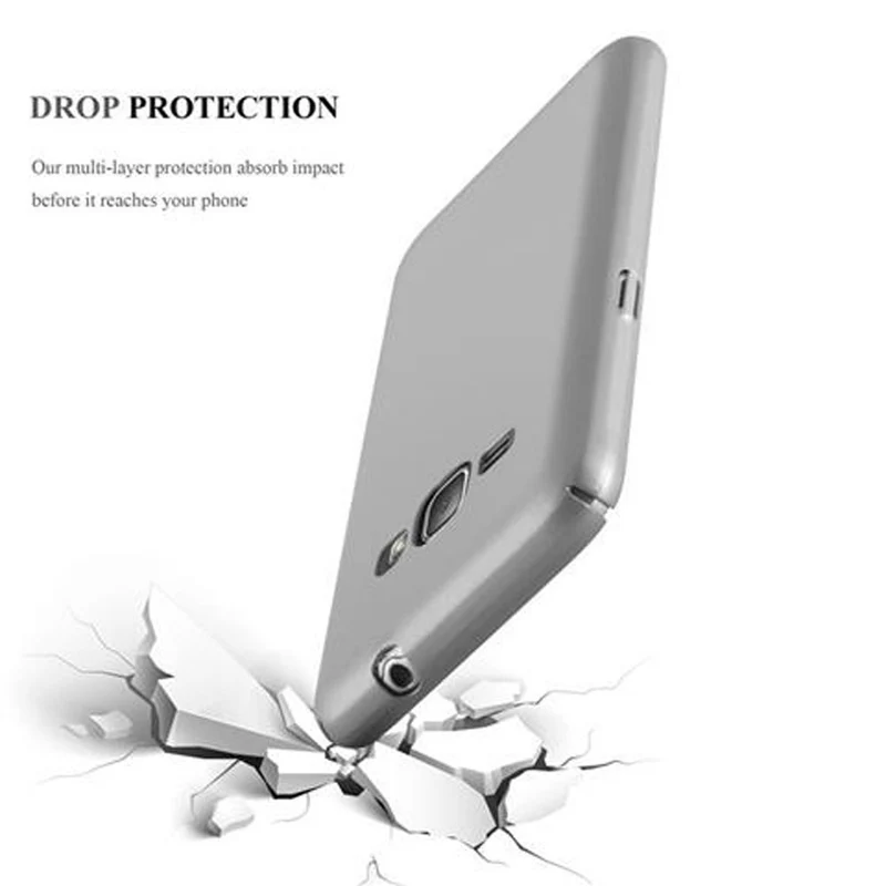 Cadorabo Hülle kompatibel mit Samsung Galaxy J1 2016 Hard Case Schutzhülle in Metall Optik gegen Kratzer und Stöße