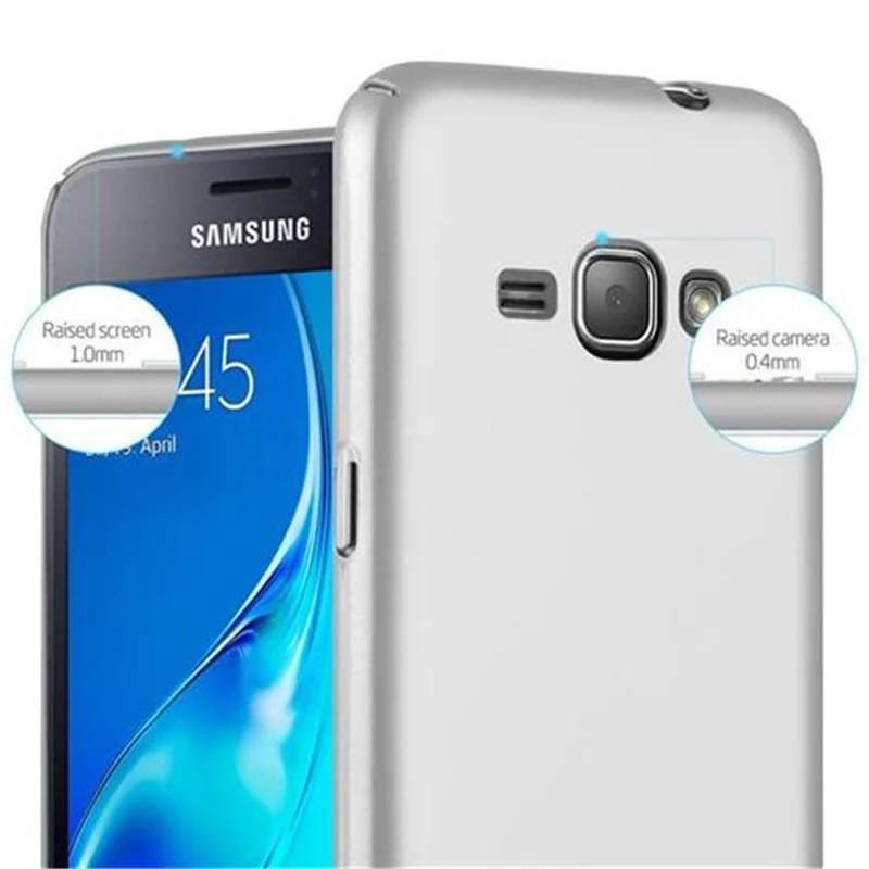 Cadorabo Hülle kompatibel mit Samsung Galaxy J1 2016 Hard Case Schutzhülle in Metall Optik gegen Kratzer und Stöße