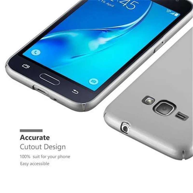 Cadorabo Hülle kompatibel mit Samsung Galaxy J1 2016 Hard Case Schutzhülle in Metall Optik gegen Kratzer und Stöße