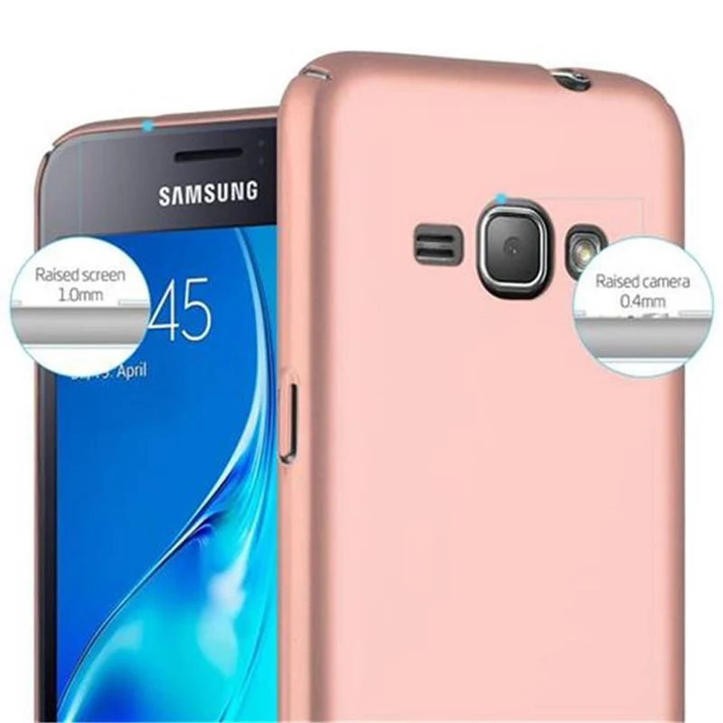 Cadorabo Hülle kompatibel mit Samsung Galaxy J1 2016 Hard Case Schutzhülle in Metall Optik gegen Kratzer und Stöße