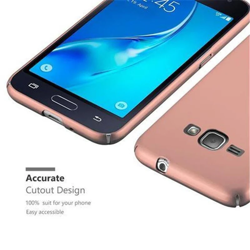 Cadorabo Hülle kompatibel mit Samsung Galaxy J1 2016 Hard Case Schutzhülle in Metall Optik gegen Kratzer und Stöße