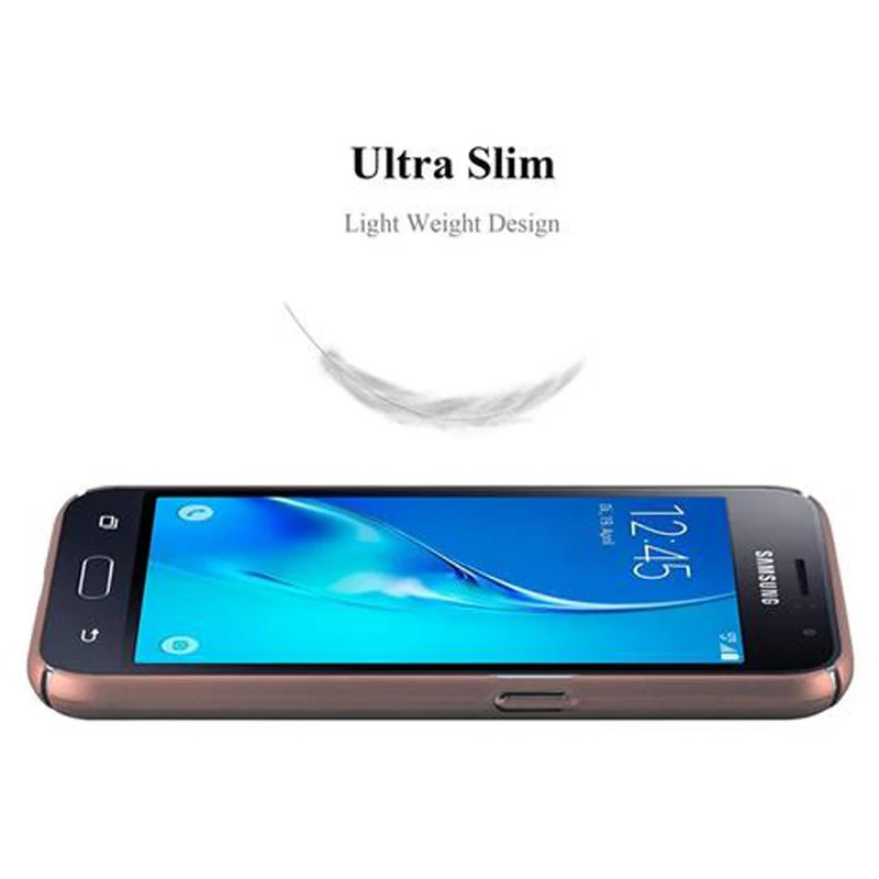 Cadorabo Hülle kompatibel mit Samsung Galaxy J1 2016 Hard Case Schutzhülle in Metall Optik gegen Kratzer und Stöße