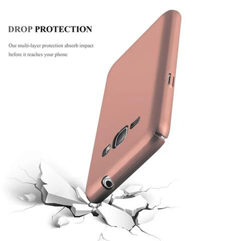 Cadorabo Hülle kompatibel mit Samsung Galaxy J1 2016 Hard Case Schutzhülle in Metall Optik gegen Kratzer und Stöße