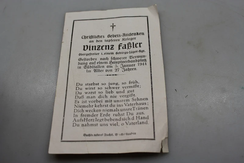Sterbebilder GJ gefallen Süditalien 5 (Operation Shingle)