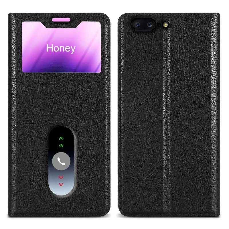 Cadorabo Hülle kompatibel mit OnePlus 5 Schutzhülle mit Magnetverschluss, Standfunktion und 2 Sichtfenstern