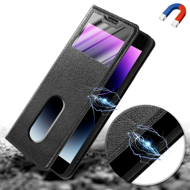Cadorabo Hülle kompatibel mit OnePlus 5 Schutzhülle mit Magnetverschluss, Standfunktion und 2 Sichtfenstern