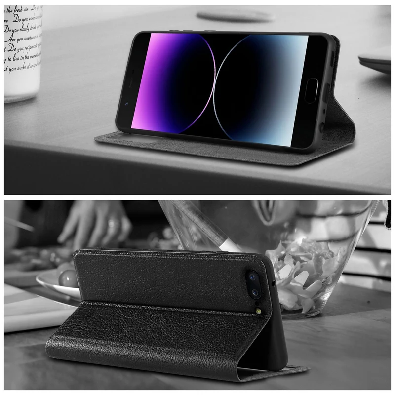 Cadorabo Hülle kompatibel mit OnePlus 5 Schutzhülle mit Magnetverschluss, Standfunktion und 2 Sichtfenstern