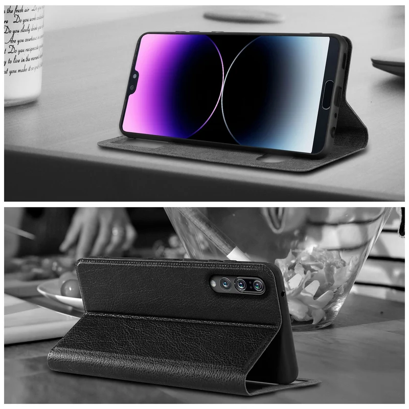 Cadorabo Hülle kompatibel mit Huawei P20 PRO / P20 PLUS Schutzhülle mit Magnetverschluss, Standfunktion und 2 Sichtfenstern