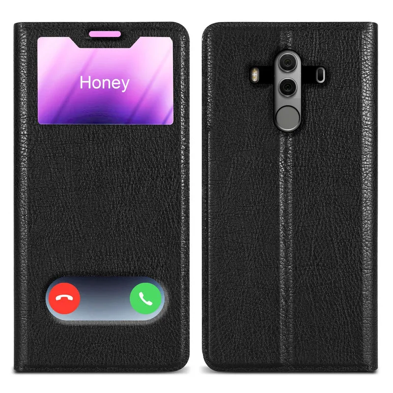 Cadorabo Hülle kompatibel mit Huawei MATE 10 PRO Schutzhülle mit Magnetverschluss, Standfunktion und 2 Sichtfenstern