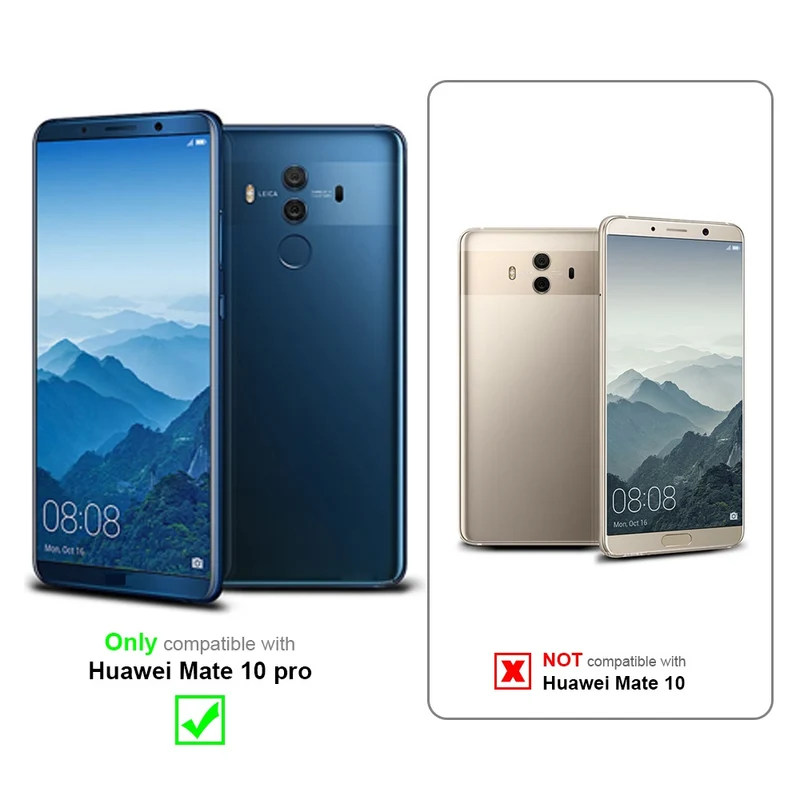 Cadorabo Hülle kompatibel mit Huawei MATE 10 PRO Schutzhülle mit Magnetverschluss, Standfunktion und 2 Sichtfenstern