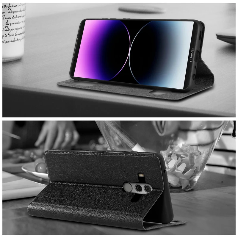 Cadorabo Hülle kompatibel mit Huawei MATE 10 PRO Schutzhülle mit Magnetverschluss, Standfunktion und 2 Sichtfenstern