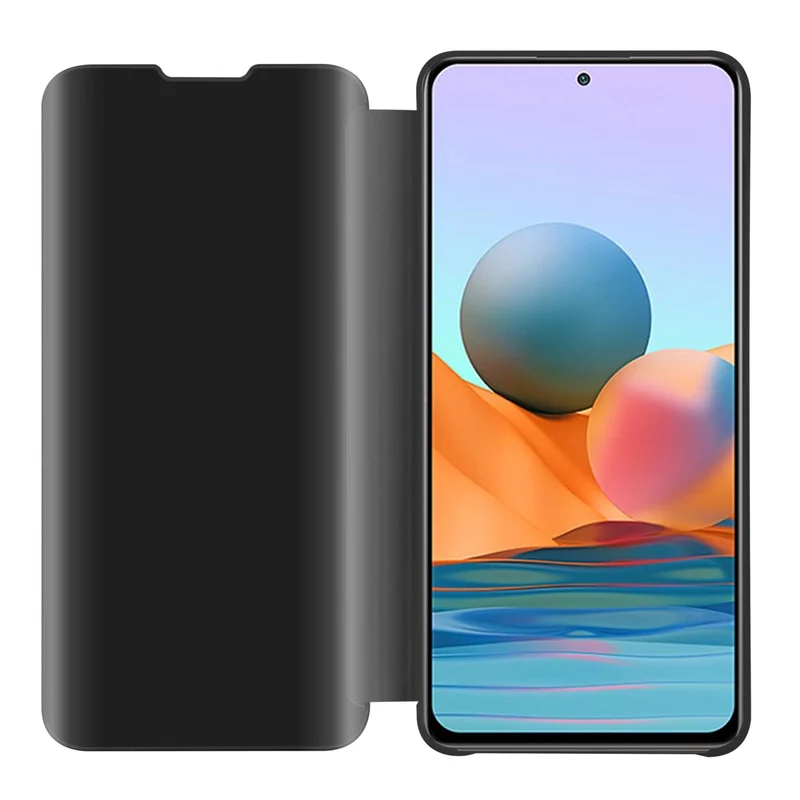 Cadorabo Hülle kompatibel mit Xiaomi RedMi NOTE 10 PRO Clear View Spiegel Schutzhülle mit Standfunktion 360 Grad Schutz