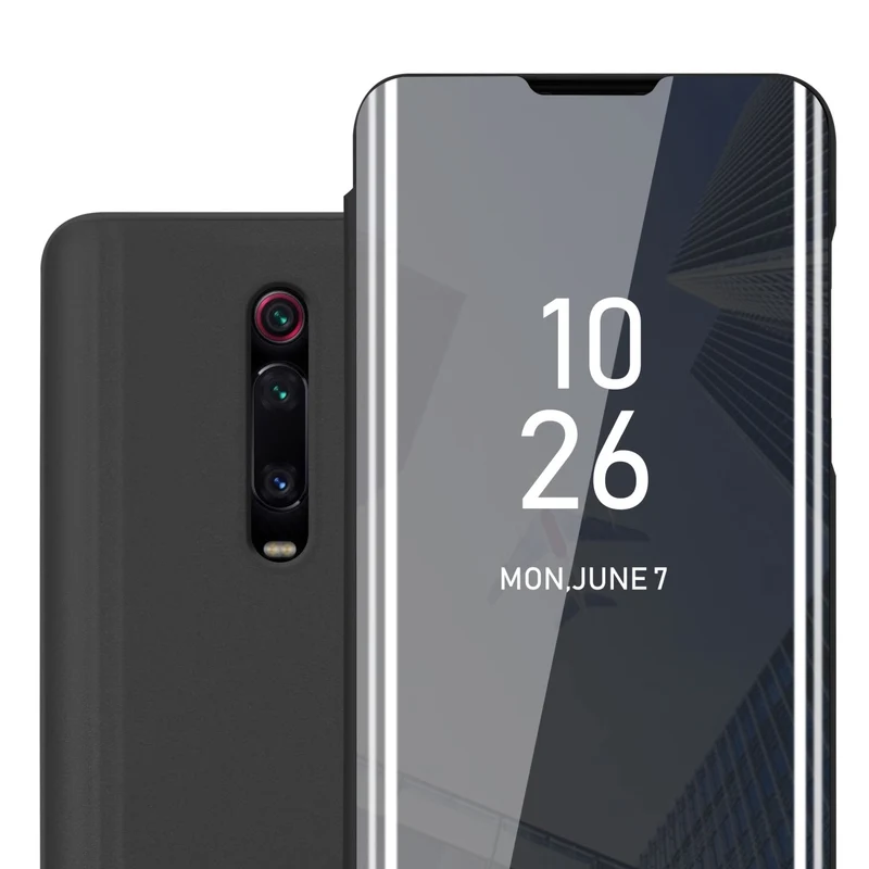 Cadorabo Hülle kompatibel mit Xiaomi Mi 9T / Mi 9T PRO / RedMi K20 / RedMi K20 PRO Clear View Spiegel Schutzhülle mit Standfunktion 360 Grad Schutz