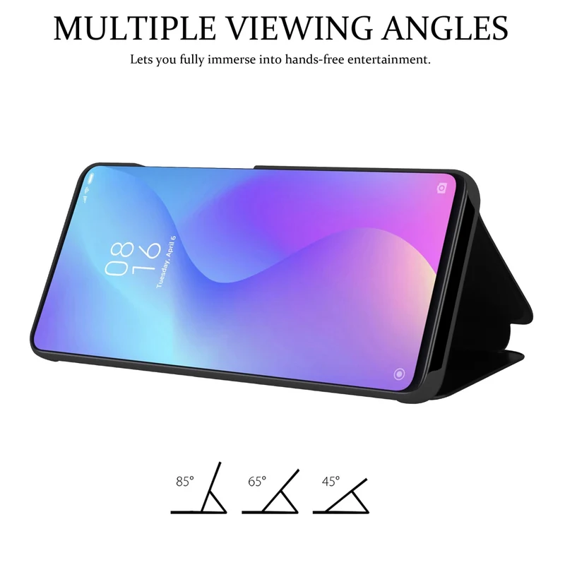 Cadorabo Hülle kompatibel mit Xiaomi Mi 9T / Mi 9T PRO / RedMi K20 / RedMi K20 PRO Clear View Spiegel Schutzhülle mit Standfunktion 360 Grad Schutz