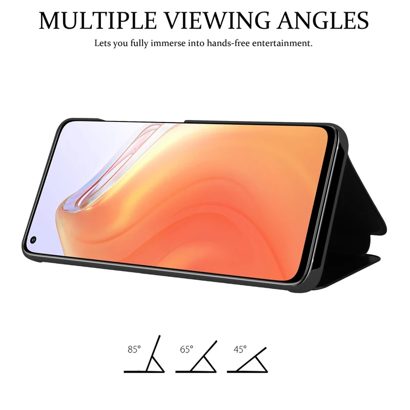Cadorabo Hülle kompatibel mit Xiaomi Mi 10T / Mi 10T PRO Clear View Spiegel Schutzhülle mit Standfunktion 360 Grad Schutz