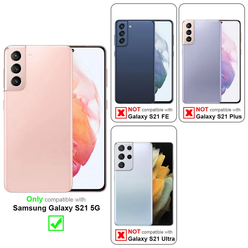 Cadorabo Hülle kompatibel mit Samsung Galaxy S21 5G Clear View Spiegel Schutzhülle mit Standfunktion 360 Grad Schutz