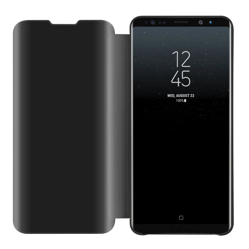 Cadorabo Hülle kompatibel mit Samsung Galaxy NOTE 8 Clear View Spiegel Schutzhülle mit Standfunktion 360 Grad Schutz